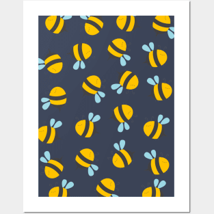 Little bees pattern Posters and Art